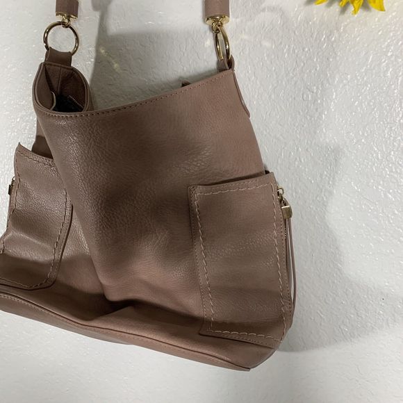 Miztigue Vegan Leather Handbag Shoulder Bag Grace Hobo Mauve Lilac Purse - Picture 11 of 16